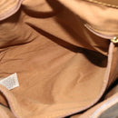 BURBERRY Nova Check Hand Bag PVC 2way Beige Gold Auth KD524-23