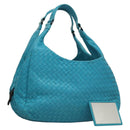 BOTTEGA VENETA INTRECCIATO Hand Bag Leather Blue Auth KD527AM-1