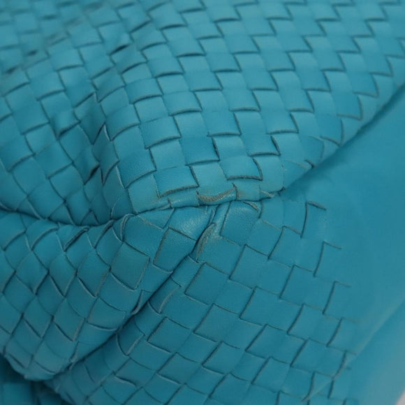 BOTTEGA VENETA INTRECCIATO Hand Bag Leather Blue Auth KD527AM