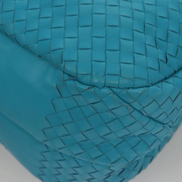 BOTTEGA VENETA INTRECCIATO Hand Bag Leather Blue Auth KD527AM