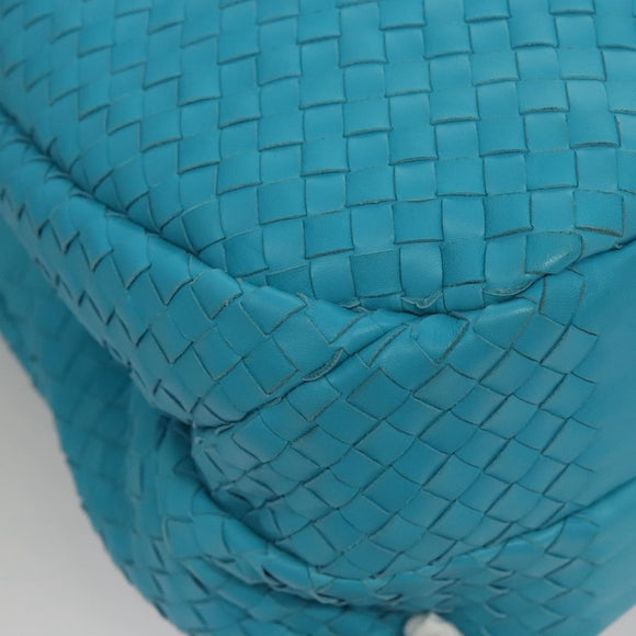 BOTTEGA VENETA INTRECCIATO Hand Bag Leather Blue Auth KD527AM