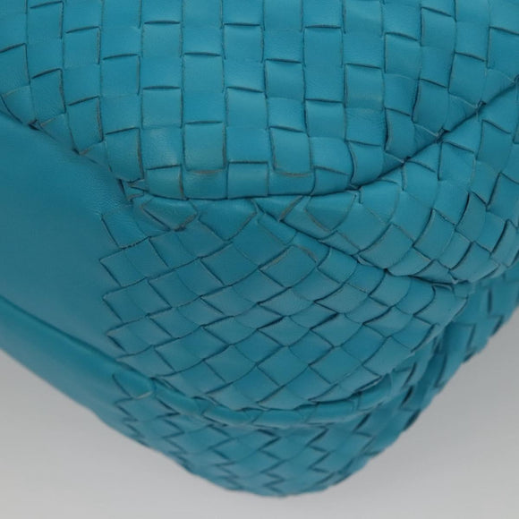 BOTTEGA VENETA INTRECCIATO Hand Bag Leather Blue Auth KD527AM