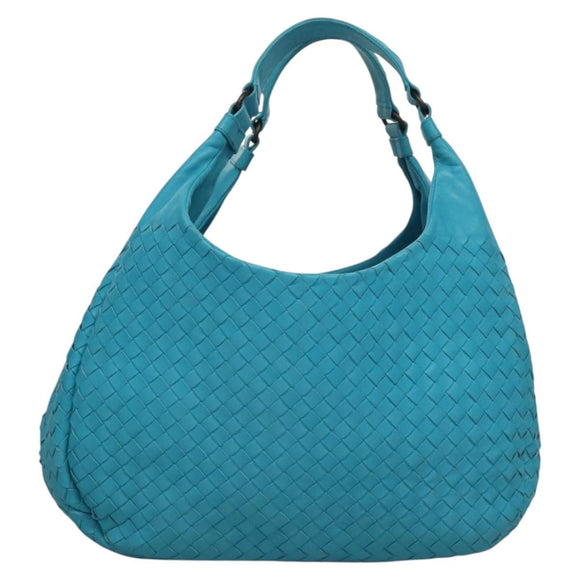 BOTTEGA VENETA INTRECCIATO Hand Bag Leather Blue Auth KD527AM