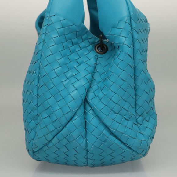BOTTEGA VENETA INTRECCIATO Hand Bag Leather Blue Auth KD527AM
