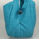 BOTTEGA VENETA INTRECCIATO Hand Bag Leather Blue Auth KD527AM-4