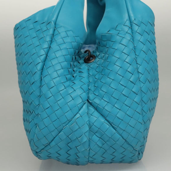 BOTTEGA VENETA INTRECCIATO Hand Bag Leather Blue Auth KD527AM