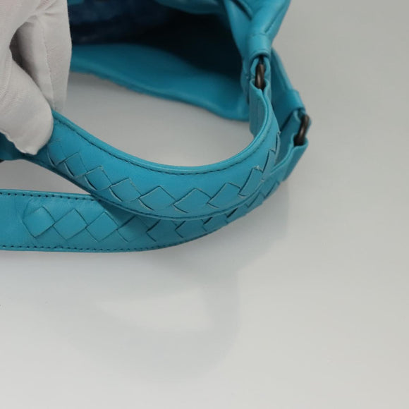 BOTTEGA VENETA INTRECCIATO Hand Bag Leather Blue Auth KD527AM