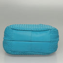 BOTTEGA VENETA INTRECCIATO Hand Bag Leather Blue Auth KD527AM-5