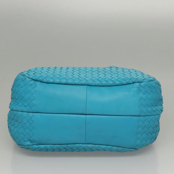 BOTTEGA VENETA INTRECCIATO Hand Bag Leather Blue Auth KD527AM