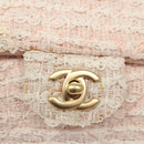 CHANEL Matelasse Chain Shoulder Bag tweed Pink CC Auth KD532-18
