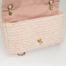 CHANEL Matelasse Chain Shoulder Bag tweed Pink CC Auth KD532-20