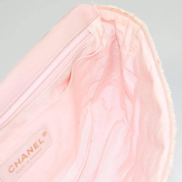 CHANEL Matelasse Chain Shoulder Bag tweed Pink CC Auth KD532