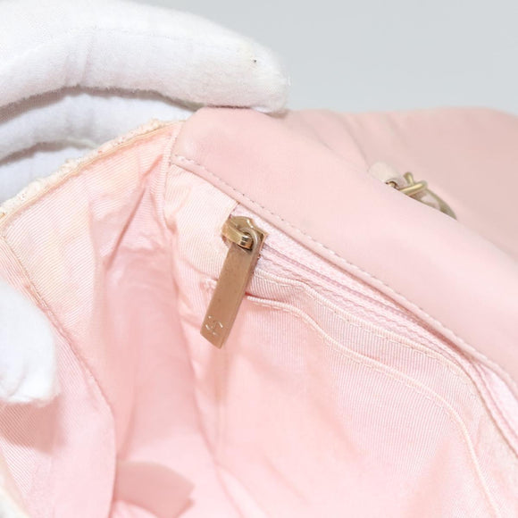 CHANEL Matelasse Chain Shoulder Bag tweed Pink CC Auth KD532