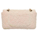 CHANEL Matelasse Chain Shoulder Bag tweed Pink CC Auth KD532-2
