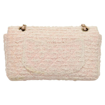 CHANEL Matelasse Chain Shoulder Bag tweed Pink CC Auth KD532 - 0