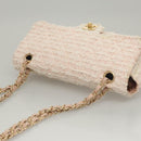 CHANEL Matelasse Chain Shoulder Bag tweed Pink CC Auth KD532-6