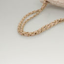 CHANEL Matelasse Chain Shoulder Bag tweed Pink CC Auth KD532-7