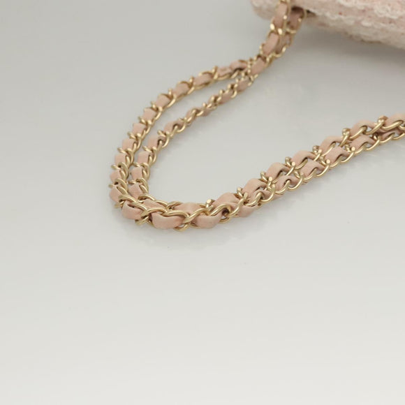 CHANEL Matelasse Chain Shoulder Bag tweed Pink CC Auth KD532