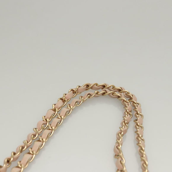 CHANEL Matelasse Chain Shoulder Bag tweed Pink CC Auth KD532