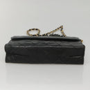 CHANEL Matelasse Chain Shoulder Bag Lamb Skin Black CC Auth KD533-5
