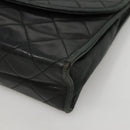 CHANEL Matelasse Chain Shoulder Bag Lamb Skin Black CC Auth KD533-9