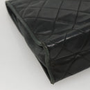 CHANEL Matelasse Chain Shoulder Bag Lamb Skin Black CC Auth KD533-17