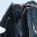 CHANEL Matelasse Chain Shoulder Bag Lamb Skin Black CC Auth KD533-19