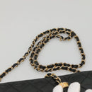 CHANEL Matelasse Chain Shoulder Bag Lamb Skin Black CC Auth KD533-14
