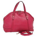 GUCCI Hand Bag Leather 2way Pink Gold 309614 Auth KD534-1