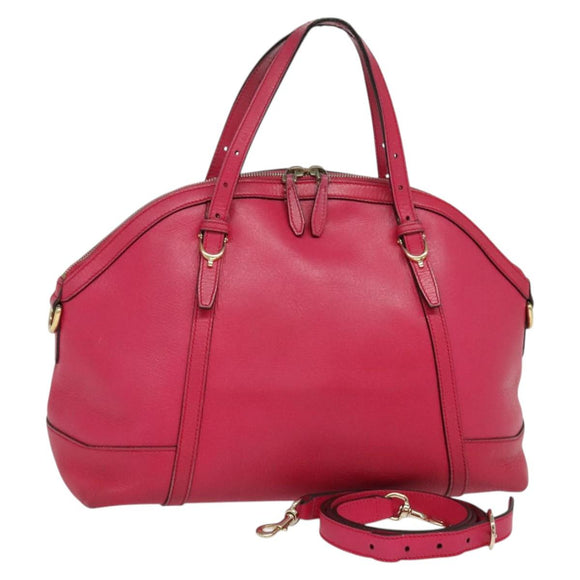 GUCCI Hand Bag Leather 2way Pink Gold 309614 Auth KD534