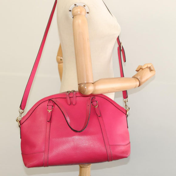 GUCCI Hand Bag Leather 2way Pink Gold 309614 Auth KD534