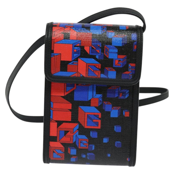 GUCCI Square G Space Shoulder Bag PVC Black Silver 631766 Auth KD535