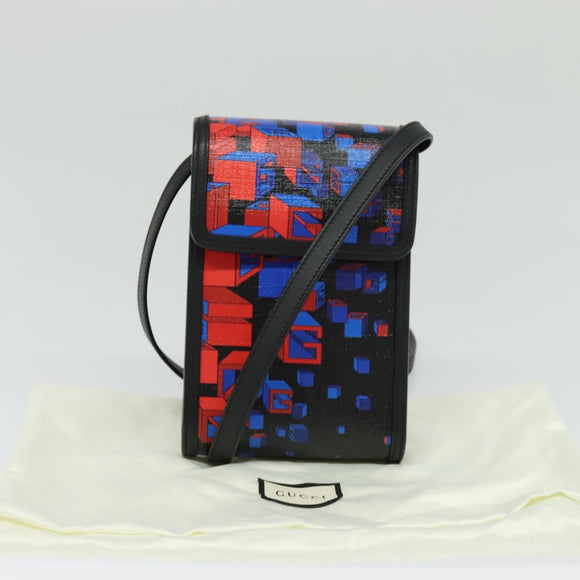 GUCCI Square G Space Shoulder Bag PVC Black Silver 631766 Auth KD535