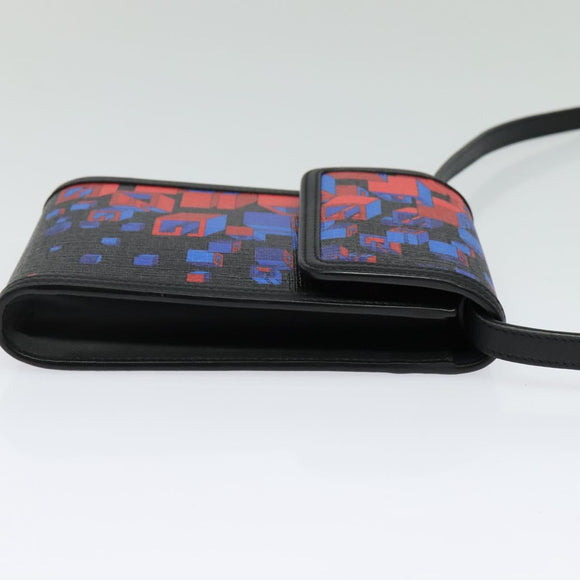 GUCCI Square G Space Shoulder Bag PVC Black Silver 631766 Auth KD535