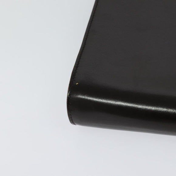 GUCCI Shoulder Bag Leather Brown Gold Silver Auth KD536