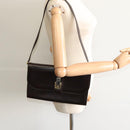 GUCCI Shoulder Bag Leather Brown Gold Silver Auth KD536-20