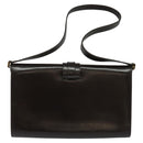 GUCCI Shoulder Bag Leather Brown Gold Silver Auth KD536-2