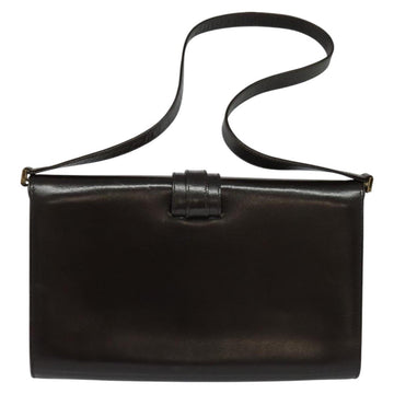 GUCCI Shoulder Bag Leather Brown Gold Silver Auth KD536 - 0