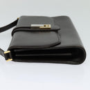 GUCCI Shoulder Bag Leather Brown Gold Silver Auth KD536-3