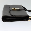 GUCCI Shoulder Bag Leather Brown Gold Silver Auth KD536-4