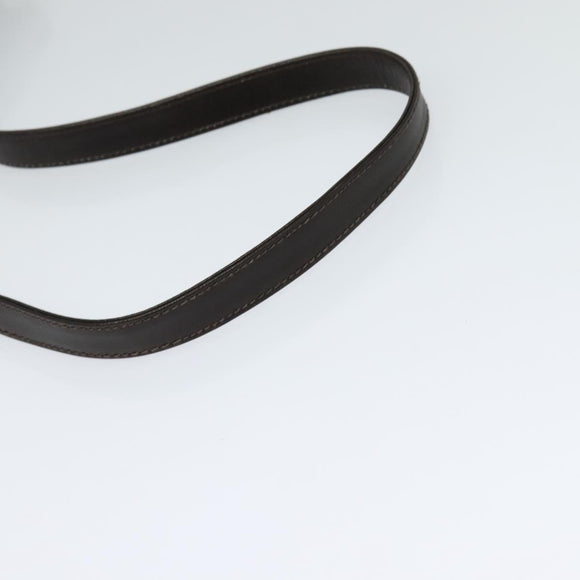 GUCCI Shoulder Bag Leather Brown Gold Silver Auth KD536