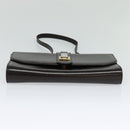 GUCCI Shoulder Bag Leather Brown Gold Silver Auth KD536-5