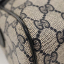 GUCCI GG Supreme Sherry Line Bag PVC Navy Gold Red 42 01 4071 Auth KD539-14