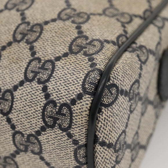 GUCCI GG Supreme Sherry Line Bag PVC Navy Gold Red 42 01 4071 Auth KD539