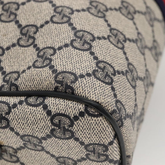 GUCCI GG Supreme Sherry Line Bag PVC Navy Gold Red 42 01 4071 Auth KD539