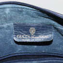 GUCCI GG Supreme Sherry Line Bag PVC Navy Gold Red 42 01 4071 Auth KD539-18