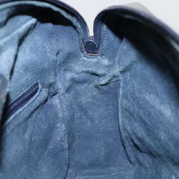 GUCCI GG Supreme Sherry Line Bag PVC Navy Gold Red 42 01 4071 Auth KD539