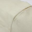 Salvatore Ferragamo Gancini Shoulder Bag Leather White Silver Auth KD545-9