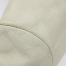 Salvatore Ferragamo Gancini Shoulder Bag Leather White Silver Auth KD545-14