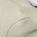 Salvatore Ferragamo Gancini Shoulder Bag Leather White Silver Auth KD545-15